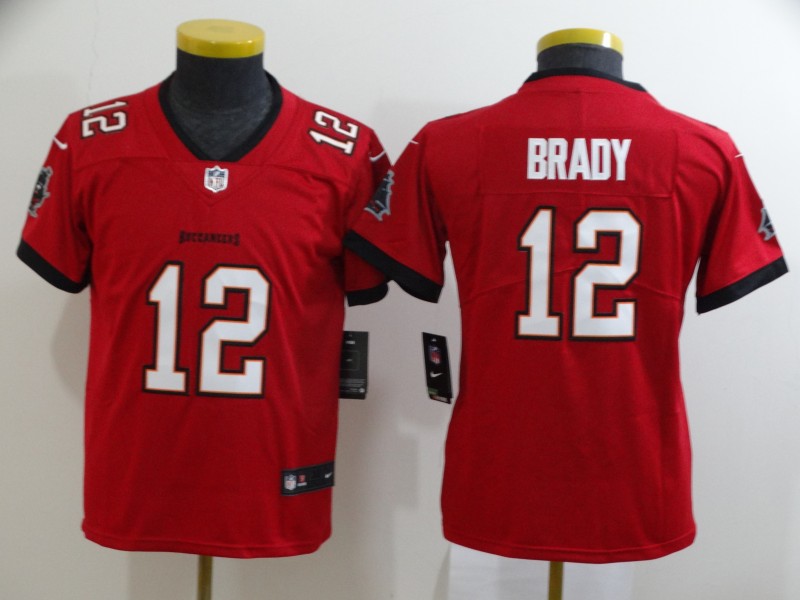 Youth Tampa Bay Buccaneers Red #12 Tom Brady Vapor Untouchable Limited Stitched Jersey